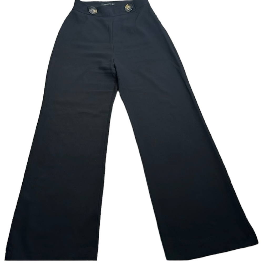 Zara Black High-Rise Wide-Leg Trousers